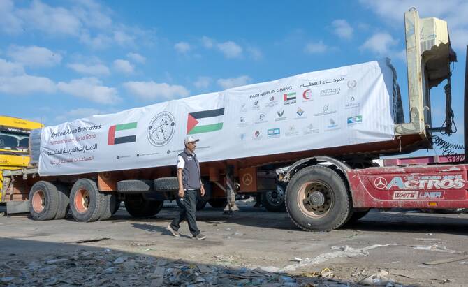 UAE delivers 980 tonnes of relief aid to Gaza under Operation Chivalrous Knight 3