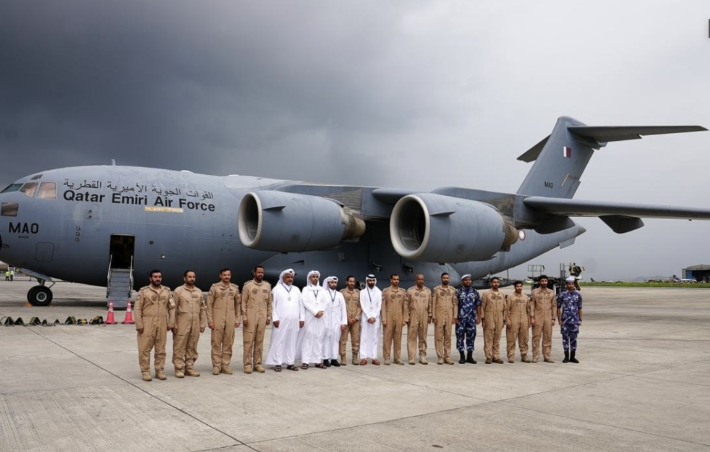 Qatari aircraft arrives in Nepal carrying humanitarian aid for flood victims